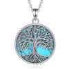 EUDORA Harmony Ball Collana con Albero della Vita Turchese per Donna Uomo Argento Sterling S925, Vintage Yggdrasil Albero della Vita con Ciondolo Turchese Amuleto Gioielli Regali, 20+2