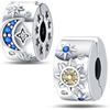 LNQOBU Sterling Silver Cubic Zirconia Clip Charm for Braccialet Adatto ai braccialetti Pandora Regalo per la festa della Mamma Gioielli da donna