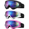 SixYard Occhiali da sci e moto, confezione da 3 occhiali da snowboard e da neve, per uomini, donne, adulti e giovani (stile 2)