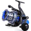 Sougayilang Mulinelli da pesca da surf, ultra lisci e potenti con bobina in alluminio CNC, pesca costiera e lungo la costa in acqua salata (blu - SFL10000)