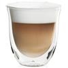 De'Longhi Bicchieri Cappuccino, Tazze di Vetro a Doppia Parete, Vetro Borosilicato ritenzione del calore, Capacità 270 ml, Set di 2, DLSC311, Trasparente