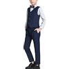 Yishengwan 3/4 Pezzi Completo Cerimonia Bambino, Ragazzi Eleganti Abiti da Cerimonia, Gilet, Pantaloni, Camicia, Papillon Marina(3 PCS) 140