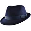 MAZ UK-Unique,Elegante cappello trilby 100% lana, realizzato a mano con fascia in grosgrain di alta qualità, elegante cappello Trilby Fedora alla moda perfetto Marina Militare 7 1/4