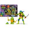 TORTUGAS NINJA - Confezione evoluzione Leonardo, include tartaruga pre mutazione, figura di base e Leonardo trasformato, liquido OOZE che fa brillare le figure, per bambini di 4 anni+, famoso