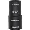 DAKCOS 1/2 Chiave a bussola per dadi da 17.5x22,5 mm per dadi ruota CR-MO
