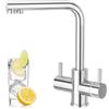 CREA Rubinetto Cucina a 4 Vie, Rubinetto Cucina Acqua Soda, Miscelatore Lavello Cucina Girevole a 360°, Rubinetto Cucina Osmosi, Chrome