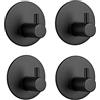 Feligio Ganci Adesivi Bagno 4 Pezzi, Appendi Accappatoio Bagno in Acciaio Inox 304, Appendi Presine Cucina per Camera da Letto Soggiorno, Nero