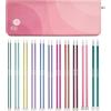KnitPro Set Zing aghi a punta singola - 11 x 25 cm Coppie di ferri da maglia a punta singola Set Zing Grande, codice colore per principianti, professionisti e set regalo