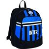Seven Zaino Scuola Advanced, F.C. INTER Calcio - FOOTBALL GENIUS, Nero Blu, con Tasca Porta Borraccia, Zaino Scuola Elementari e Medie, Bambini Ragazzi