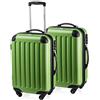 HAUPTSTADTKOFFER - Spree - Set di 2 Valigie Trolley rigido con estensione, ABS, TSA, 4 ruote, 55cm, Verde mela