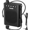 TONOR Amplificatore vocale portatile per insegnanti, altoparlante microfono Bluetooth ricaricabile con microfono auricolare cablato e cintura per yoga/discorso/riunioni/guide turistiche, 100 cm, K10