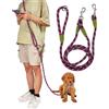 Eyeleaf Guinzaglio Mani Libere per Cani Riflettente Guinzaglio per Cani 2,3 Metri Lungo Guinzaglio Addestramento per Cani Taglia Grande Media e Piccola Viola