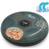 Ownpets Distributore automatico con timer per animali domestici, distributore automatico con alimentazione USB, due blocchi di ghiaccio, 6 pasti (1,2 kg ciascuno), per alimenti umidi e secchi