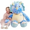 IKASA Triceratopo dinosauro Peluche Gigante Giocattolo Morbido,Animali di Peluche XXL XL Grande Giganti Enorme 78cm Teneri Enormi Jumbo Morbidosi Animale,Regali per Bambini Ragazze Ragazz (Blu, 78cm)