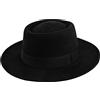 CXQRR Cappello Fedora in feltro nero da donna con fascia larga larga e cappello, nero, Medium