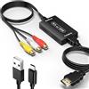 Gulemfy Compatibile con RCA a HDMI Convertitore, Adattatore AV a HDMI Audio, 720P/1080P Convertitore da Composito AV to HD-Ml, con Cavo HD-MI Per PS2 PS3 Xbox SNES N64 STB VCR DVD