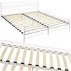 TecTake® Struttura Letto in Metallo con Rete a Doghe in Legno di Pioppo Inclusa, Design Moderno, Struttura Robusta, Ideale per Arredamento Camera da Letto, 200x180 cm - Bianco