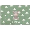 LolaPix Tovagliette individuali. Tovagliette per bambini. Tovaglia personalizzata. Tovaglia di stoffa. Rettangolare 30x45 cm. Vari disegni. Nuvole di Rino