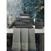 EVERGREENWEB MATERASSI & BEDS EVERGREENWEB - Asciugamano da Bagno Grande 100x150cm Nido D'ape in 100% Puro Cotone NATURALE, Morbido Telo Doccia con Decorazione Bordo in LINO Tessuto Spugna Lavabile ANALLERGICO Color Tortora, APONE