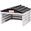 dobar® Robot Tosaerba Garage in Legno con Tetto Rimovibile - rifugio Robot Tosaerba con targhetta Personalizzabile - 78,5 x 74 x 52,5 cm - Bianco/Nero