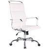 CLP Sedia Studio con Doppio Cuscino Bedford in Similpelle O Vera Pelle I Poltrona Direttore Ergonomica con Braccioli, Colore:Bianco, Materiale:Ecopelle