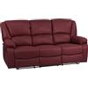 Totò Piccinni Set Divano 2 o 3 posti, Poltrona Relax CALIPSO Reclinabile, ImbottitI con Braccioli e Poggiapiedi (Effetto Nabuk Bordeaux, 3 Posti)
