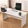 Shally Dogan Scrivania da Ufficio in Legno per Computer, Tavolo Desk Porta PC Studio, Lavoro, Cameretta, Postazione Home Office Moderno, Resistente Urti Graffi, 180 x 80 x 74 cm (Bianco)