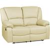 Totò Piccinni Set Divano 2 o 3 posti, Poltrona Relax CALIPSO Reclinabile, ImbottitI con Braccioli e Poggiapiedi (Effetto Nabuk Beige, 2 Posti)