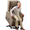 BAKAJI Poltrona Alzapersona Elettrica Motorizzata Reclinabile in Similpelle Ecopelle con Tasca Porta Telecomando per Anziani e Persone Disabili (Tortora)