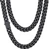 ChainsHouse ChiansHouse Catena Cubana Collana Spessa Densa Hiphop Punk Rapper Lunghezza 46-76 CM Larghezza 5/7/9/12 MM Design Snap Facile da Indossare in Acciaio Inox 316L da Uomo