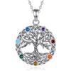 EUDORA Harmony Ball Collana Chakra dell'Albero della Vita per Donna Uomo Argento Sterling S925, Nodo Celtico Vintage Ciondolo Albero della Vita Amuleto Chakra Gioielli Regali, 20+2