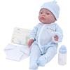 JC Toys Set regalo di 6 bambole realistiche La Neonato Classic | Bambola realistica da 43,2 cm con accessori | Blu | Età 2+ | Prodotto in Spagna