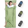 LSTRAGY Sacco Lenzuolo,95x220 cm Ultraleggero Sacco a Pelo Lenzuolo Sacco a Pelo Adulti Lenzuola a Sacco da Viaggio Campeggio Sacco Letto, Ideale per il campeggio, l'escursionismo(Verde)