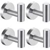 YUET 4 Pezzi Ganci Portasciugamani in SUS 304 Acciaio Inox Gancio Appendiabiti da Parete Con Accessori a vite per Cucina e Bagno Asciugamani Muro Accappatoio (4 Argento Spazzolato)