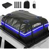 Favoto Box da Tetto Auto Impermeabile - Borsa da Tetto Portapacchi 425L Pieghevole con Tappetino Antiscivolo Gancio Porta e Cinghie di Rinforzo per Trasporto di Bagagli Blu
