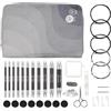 KnitPro Set Ferri Intercambiabili Karbonz - Coppie di Ferri Circolari 11 x 13 con Accessori Set Regale Karbonz per Principianti, Professionisti e Set Regalo