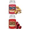 YANKEE CANDLE Bundle of Yankee Candle Scented Candle, Candela in giara grande della Vigilia di Natale, Candele a lunga combustione: fino a 150 ore + Yankee Candle Candela profumata in giara grande, Red Apple Wreath