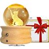 HABOWN Carillon con Sfera di Cristallo K9，Carillon in Legno Girevole a 360°,Proiezione di Loto a Luce Calda,Regalo di Compleanno,Regalo di Natale,Regalo di San Valentino