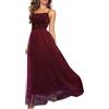 Minetom Abito Lungo Donna Elegante Paillettes Vestito da Sera Festa Cocktail Cerimonia Spaghetti Senza Maniche Linea ad A Maxi Abito A Bordeaux L