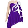 MSemis Abito da Pattinaggio Artistico sul Ghiaccio Bambina Strass Vestito da Danza Classica Balletto Leotard a Reta Body da Ballo Ballerina Latino Samba Rumba Dancewear Blu Reale F 9-10 Anni