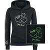 Mickey Mouse Minnie & Topolino So Sweet Donna Felpa con Cappuccio Nero L 65% Cotone, 35% Poliestere Regular