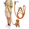 Eyeleaf Guinzaglio Mani Libere per Cani Riflettente Guinzaglio per Cani 2,3 Metri Lungo Guinzaglio Addestramento per Cani Taglia Grande Media e Piccola Arancione