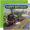 Stuff4 Biglietto di auguri per gli appassionati di treni, con treni a vapore, biglietto di auguri per amici, familiari, colleghi, 145 x 145 mm, locomotiva a vapore