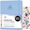 Clever Fox Planner PRO - Planner Settimanale/Mensile. Per aumento della tua produttività, Gestione del Tempo e raggiungere i tuoi obiettivi - Organizer, dura 1 anno - A4, Senza Data - Pervinca