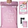 EMBALLAX - 40 Buste per Spedizioni Vinted CON TASCA PER BOLLETTINO - L 30x40cm - NON TRANSPARENTI/ULTRA-RESISTENTI - Sacchetti Spedizione in Plastica - Pochette Postali con Maniglia - grazie