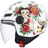 Shiro Casco Moto Jet ECE Omologato Casco La Betty Bianco Taglia S (55/56) Casco Moto Uomo Casco Donna