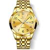 OLEVS Orologi Oro per Gli Uomini Numeri Arabi Analog Quartz Orologio da Uomo Elegante di Lusso in Acciaio Inossidabile Business Dress Orologi Day Date Luminoso Impermeabile Orologi da Uomo