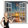 WEIZON Tenda zanzariera Magnetica 55x75cm Nero Zanzariera Porta Finestra Si Chiude da Sola Totalmente Magnetica per Legno Ferro Porte in Balcone