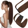 Elailite Coda Capelli Veri Extension con Clip Coda di Cavallo Ponytail Wrap Around Fascica Unica Human Hair Lisci