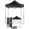 COBIZI Gazebo 2x2 Pieghevole Impermeabile senza Parete Laterale,Gazebo Esterno Resistente,Tende per Gazebo,Tendone Padiglione Pop Up per Feste Campeggio (2 per 2m Nero)